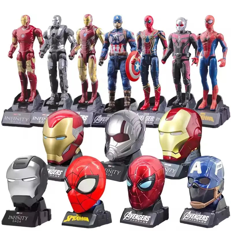Marvel Action Figure Deformable Toy Iron Man MK85 Captain America Joints Mobility Head Shaped Statue Model Doll Toys Kids Gifts