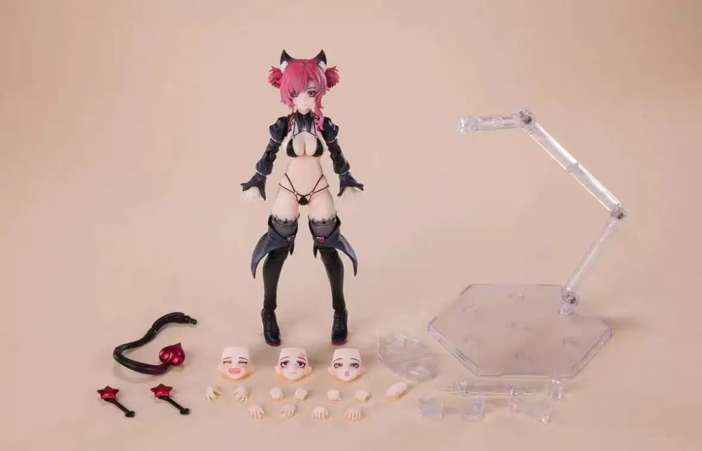 In Stock Dimensional Concrete Witch Apprentice Neko Hoshikawa 1/12 Movable Finished Figure Red Hair/black Hair