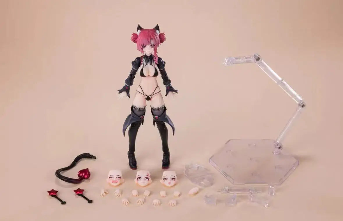 In Stock Dimensional Concrete Witch Apprentice Neko Hoshikawa 1/12 Movable Finished Figure Red Hair/black Hair