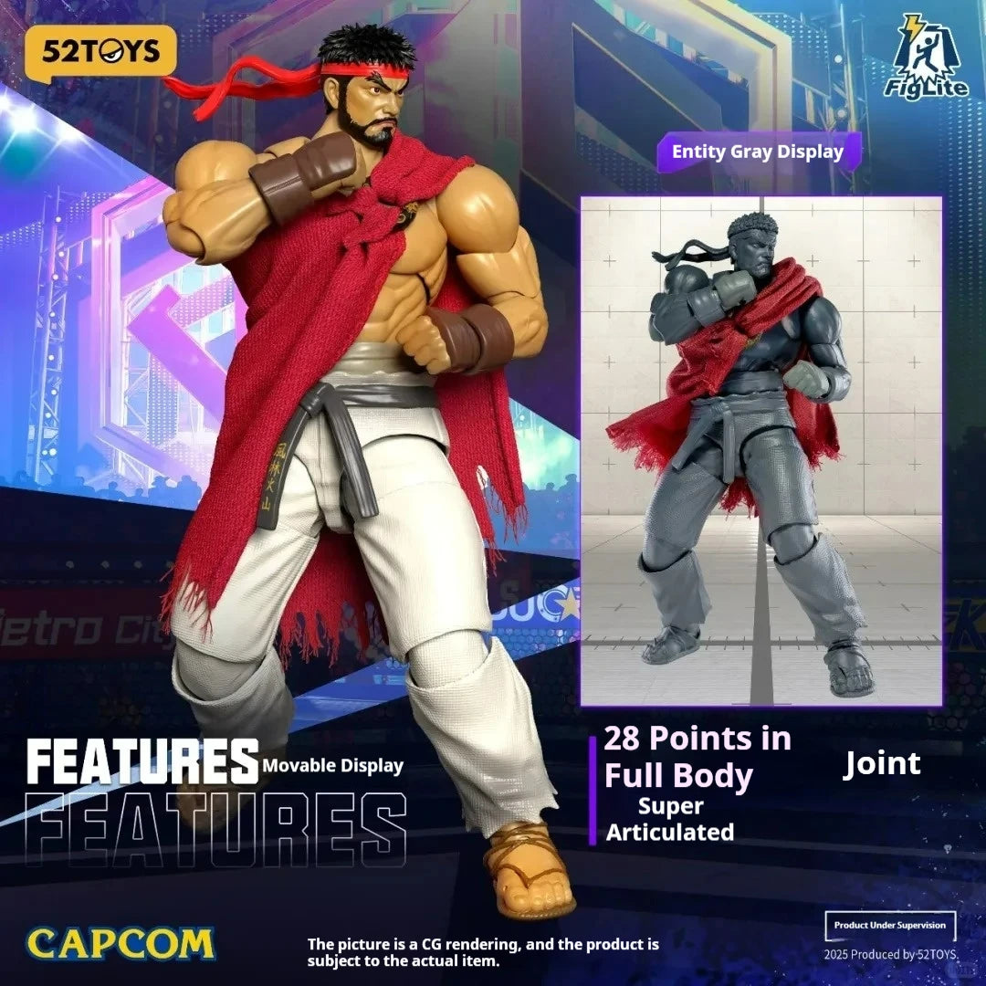 Official 52toys Lightning Dance 1/12 Figlite Street Fighter 6 Chun-Li Ryu Articulated Action Figure PVC Toy Collectibles Gift