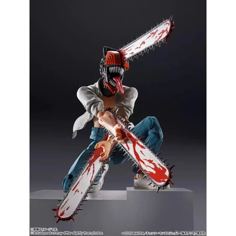 BANDAI shf  Chainsaw Man Denji 100% Original genuine PVC Action Anime Figure Model Toys Figure Collection Doll Gift