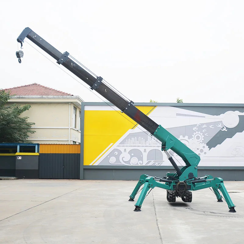 YG CE EPA 1 Tonne Mini-Spinnenkran 3 Tonnen Fernbedienung Spinnenraupenkran Heben von Glas 9m 12m Spinnenkran mit Fly Jib