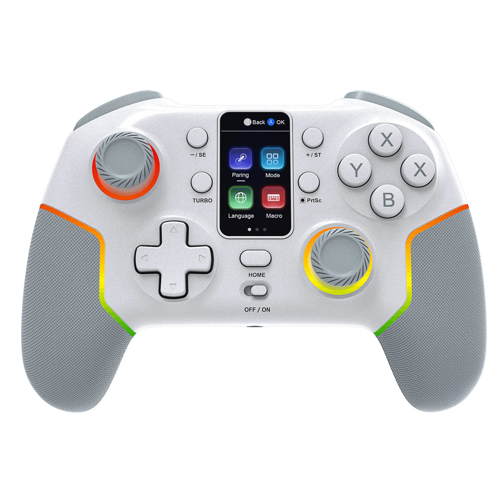 STK-7052 Bluetooth wireless Hall joystick game controller for Switch Android IOS PC six axis vibration suitable RGB lighting ﻿