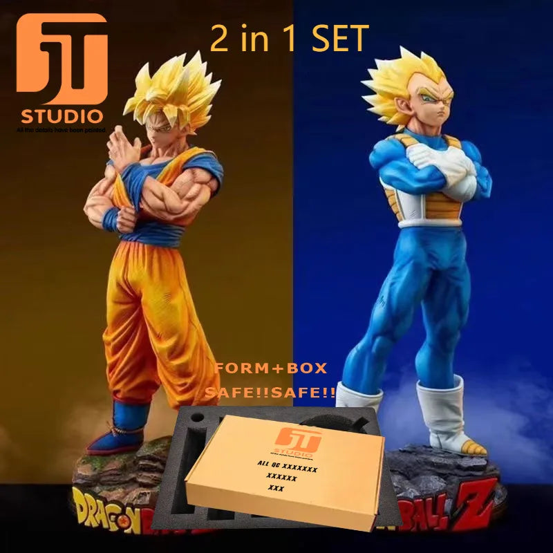 JT Studio Dragon Ball Z Goku Vegeta Gogeta SSJ1 SSJ2 SSJ4 SSJ3 Vegetto Dragonball Anime Model Figure GK Statue DBZ Figurine Toys
