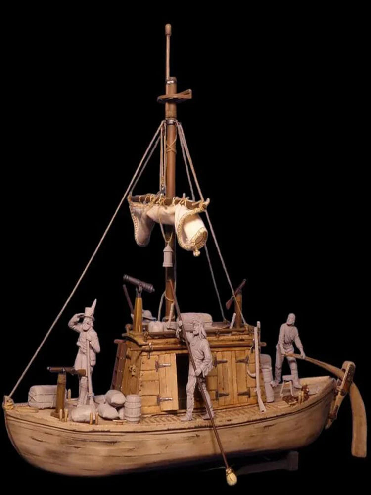 Resin soldier 1/32 54MM   ancient  century riverboat (NO FIGURE ) Model Unassambled Unpainted  Figure Building Kit