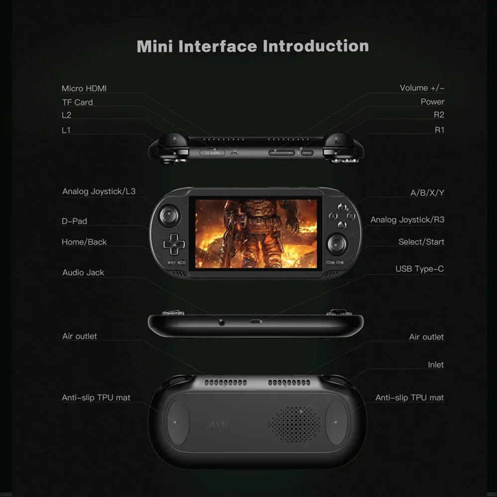 AYN Odin 2 Mini Handheld mini LED 5 Inch Touch Screen 5000mAh Android13 8G+128G Open Source Graduation Mobile Retro Game Console