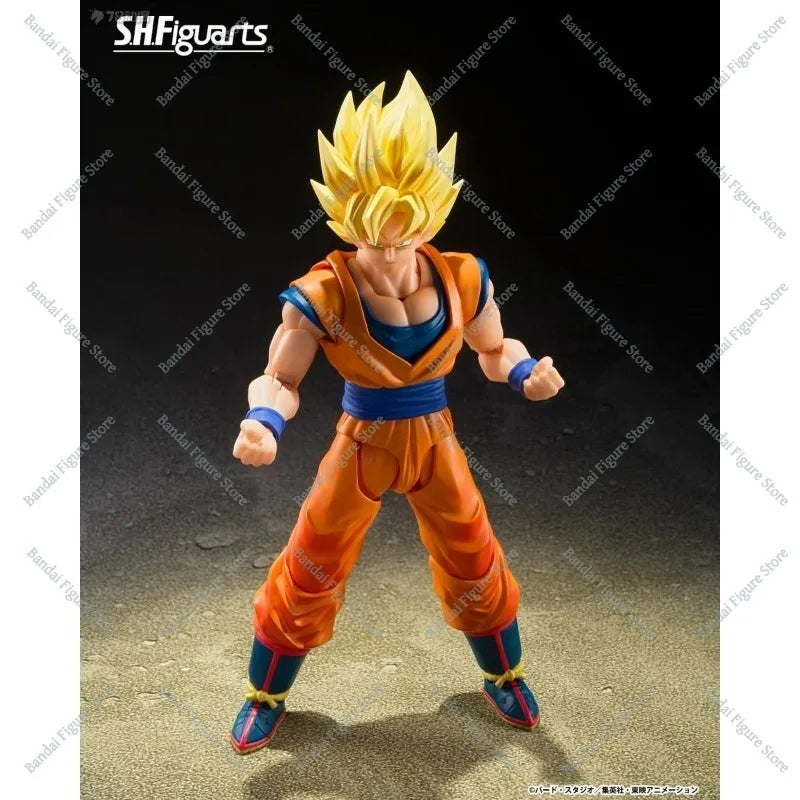 Original Bandai S.H.Figuarts Shf Super Saiyan Son Goku 3.0 The Beginning of the Decisive Battle Dragon Ball Z Figures Model Toys