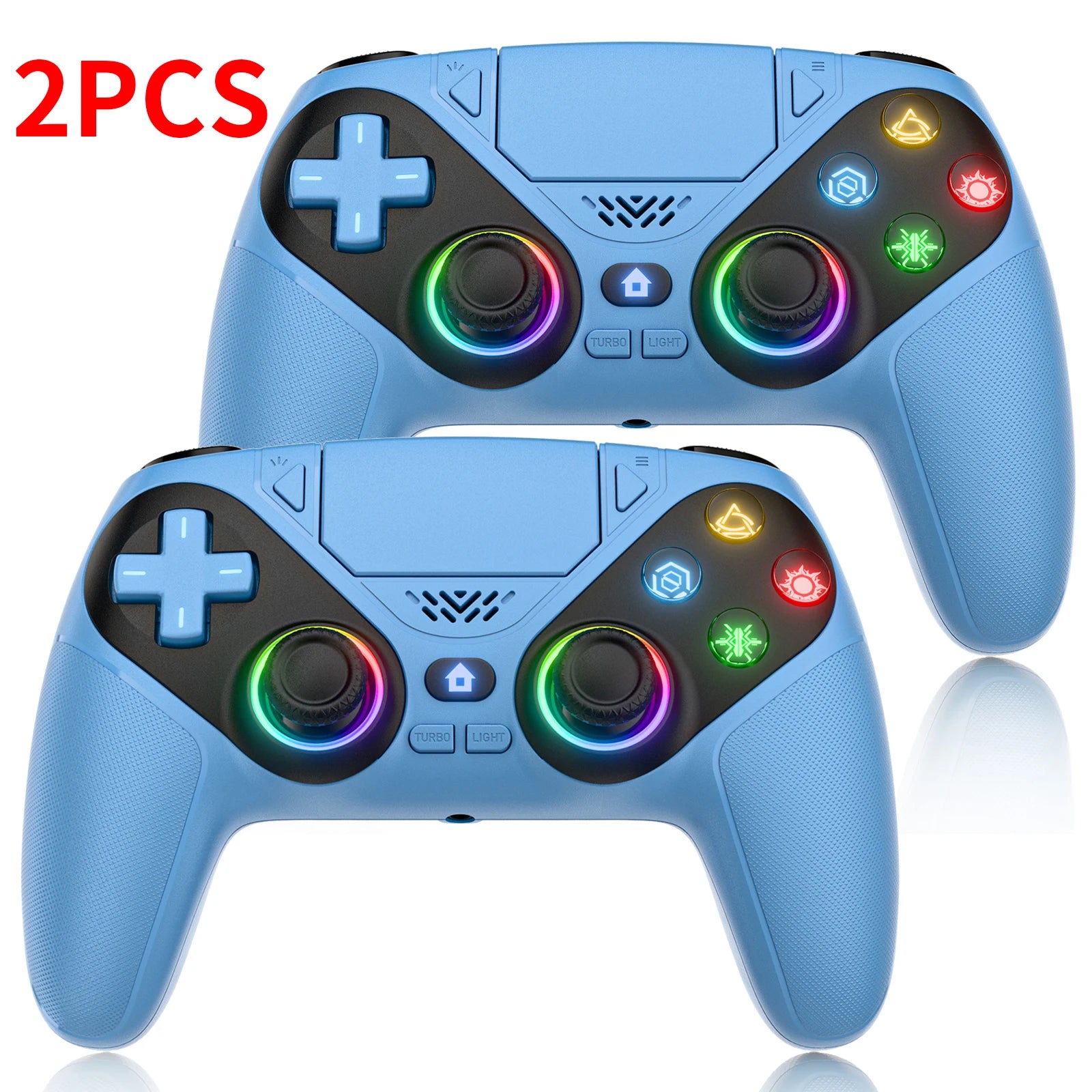 Controller for PS5/PC Gamepads Game Joystick Handle W/ RGB Light Hall Effect Triggers Turbo Vibration Touch Programmable Button