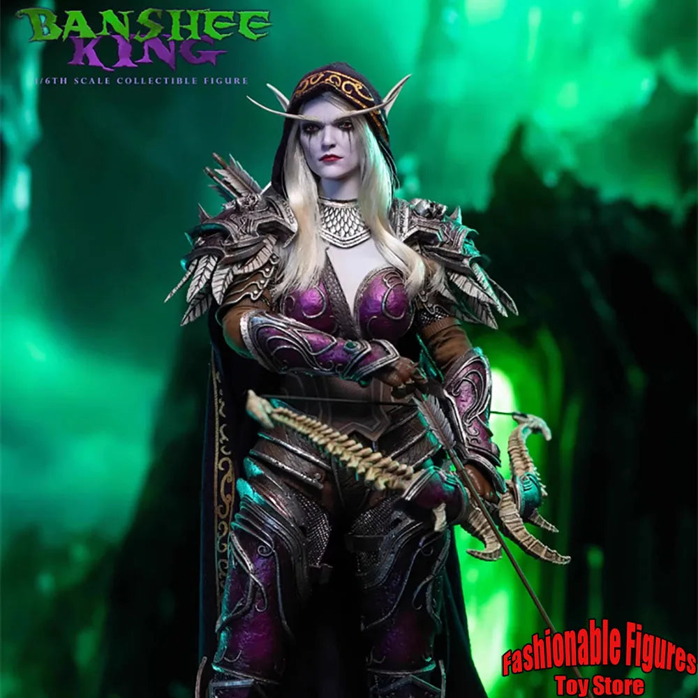 SHARK TOYS SK-006 WOW 1/6 Soldatin Sylvanas Kampfanführerin Banshee King Komplettes Set 30 cm Actionfigur Modell Sammlergeschenk