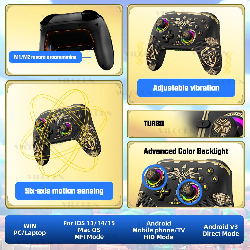 Wireless Elite Gamepad For Switch Controller For Switch Oled Lite Joystick For PC/Steam Deck Control with Custom Anti-Slip Stick