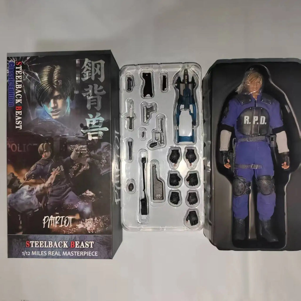 [24-Hour Shipping] Patriot Studio 1/12 Resident Evil Steelback Leon Movable Clothes Doll Soldier Figure Gift Collection