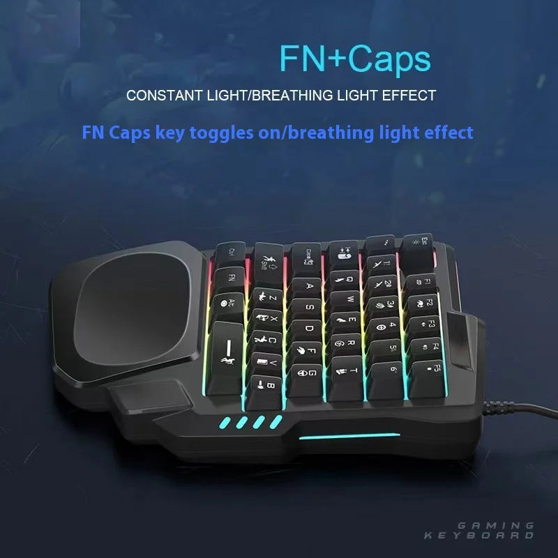Unsharkable Einhandtastatur mit mechanischem Gefühl Chicken Throne Tastatur- und Maus-Set Handyspiel Peace Elite Peripheriegeräte