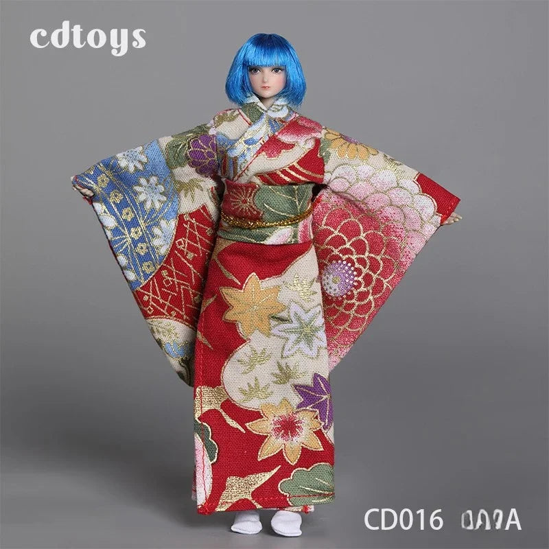 Cdtoys Cd016 1/12 Scale Female Soldiers Kimonos with Belt Suit Clothes Model for 6 Inch TBLeague Body Action Toy Figures