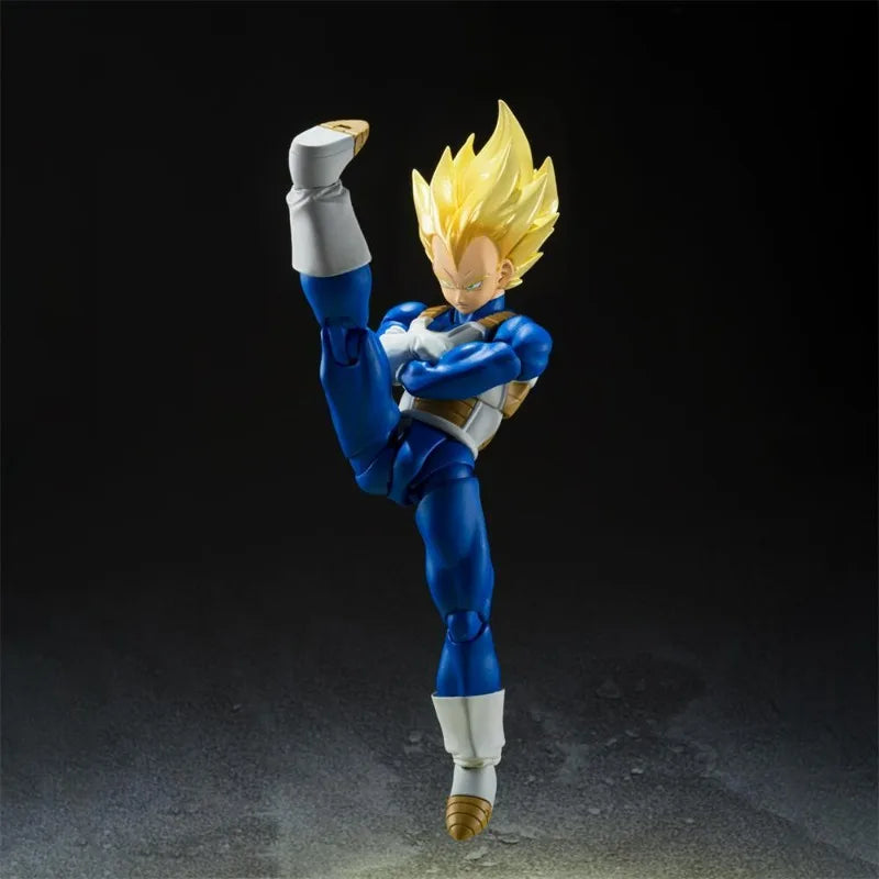 In Stock Genuine Bandai Dragon Ball Z Model Kit SHF Vegeta Awakened Super Saiyan Blood Anime Action Figure Collection Model Toys