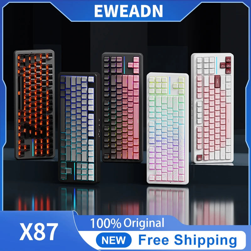 EWEADN X87 Ultra Wireless Mechanical Keyboard Customized Magnetic Switch Tri-Mode Connectivity Gaming Office Hot Swapable