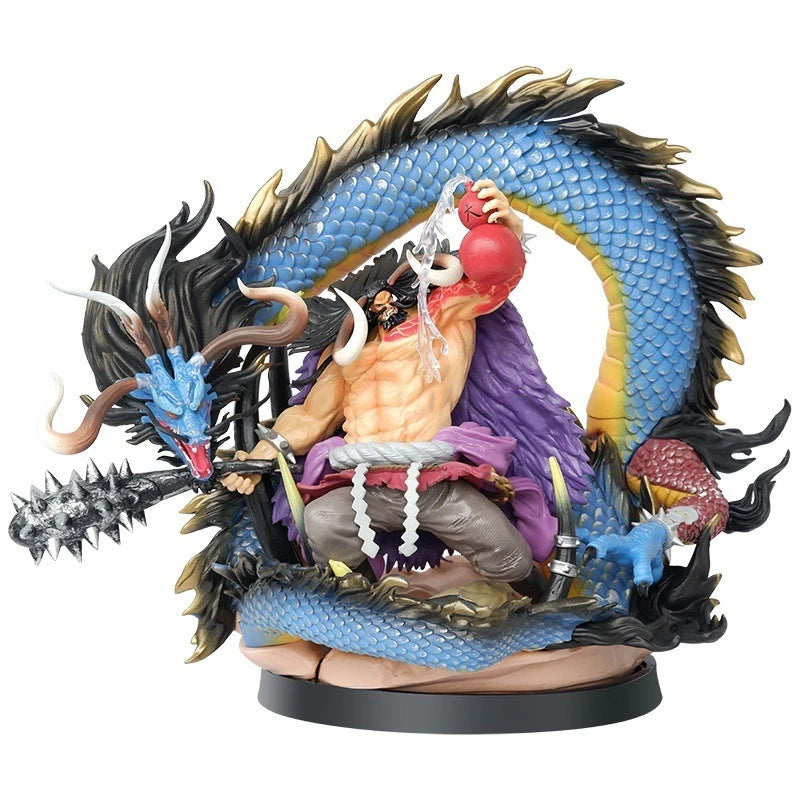 30cm New One Piece Anime Figure Kaidou Peripheral Model Scene Statue Desktop Decoration Ornaments Kids Birthday Gifts Toys