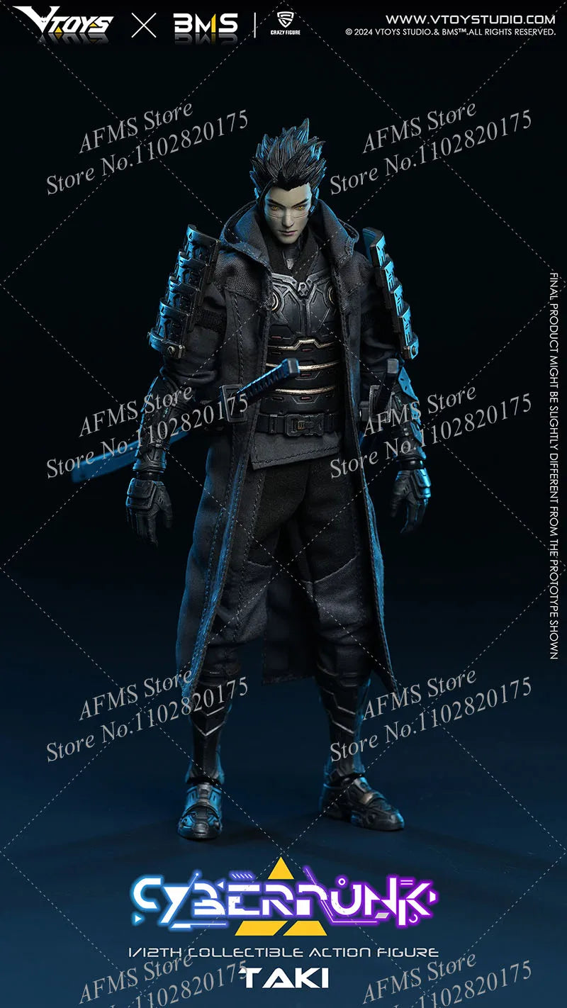 VTOYS VSD010 1/12 Scale Collectible Figure Cyberpunk Samurai Taki Warrior Fighter Full Set 6Inch Men Soldier Action Figure Model