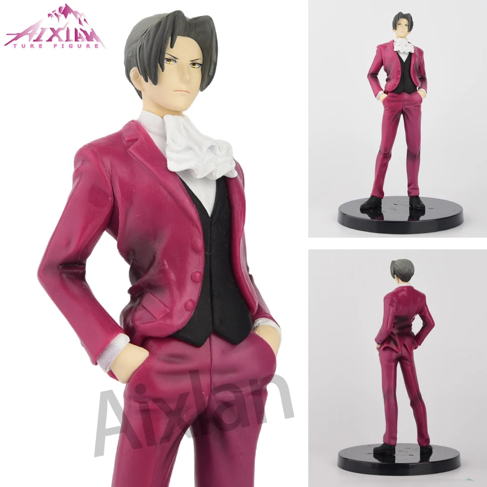 Aixlan 16 cm Anime-Figur Miles Edgeworth PVC-Actionfigur Gregory Edgeworth Figur Sammlermodell Spielzeug Kindergeschenk NZCP