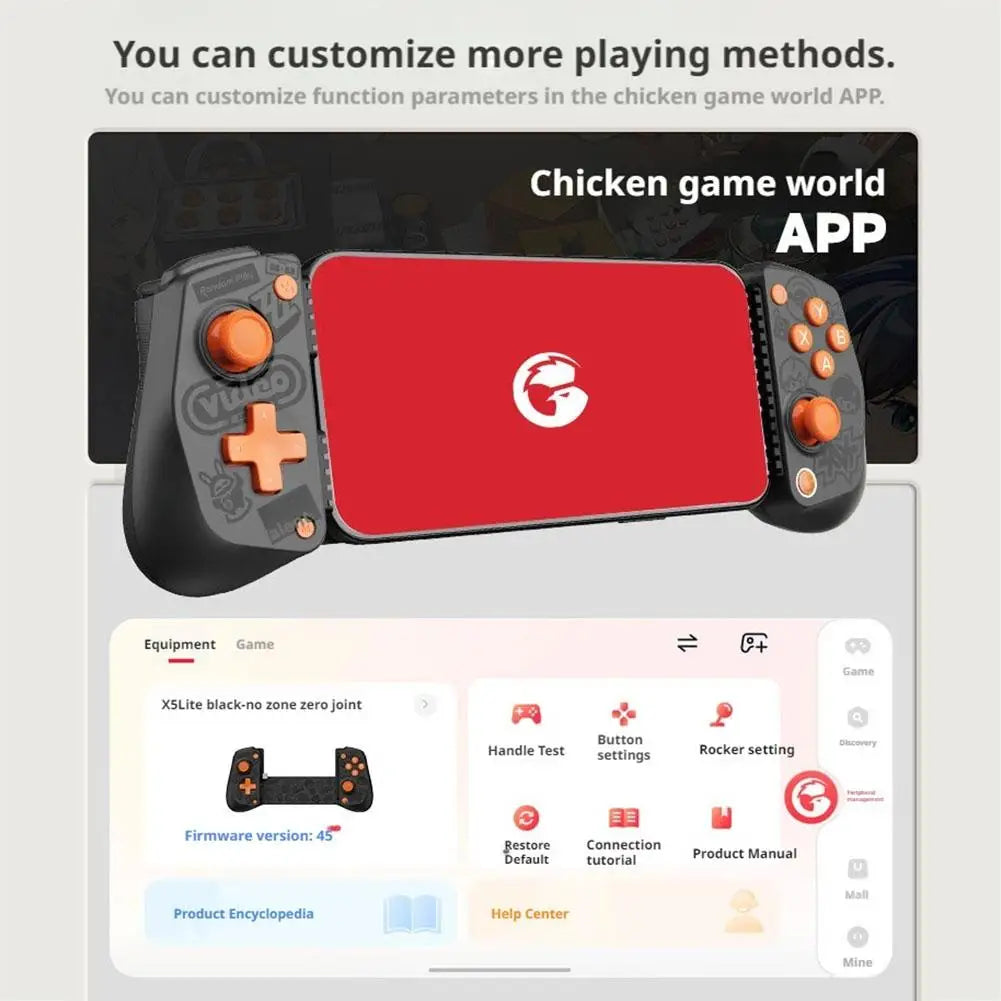For GameSir X5 Stretch Game Controller Type-C Port Android Ios Mobile Gamepad Ergonomic Design Gaming Lite Extension Handle