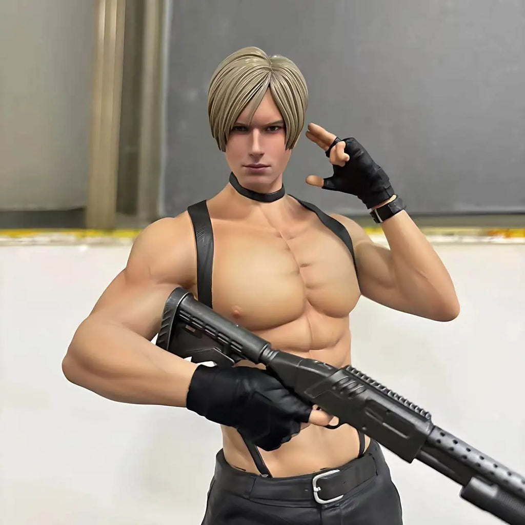 In Stock 32cm Leon Scott Kennedy Anime Figure Resident Evil Game Gk Statue Figurine Model Doll Collection Decora Desk Gift Toys