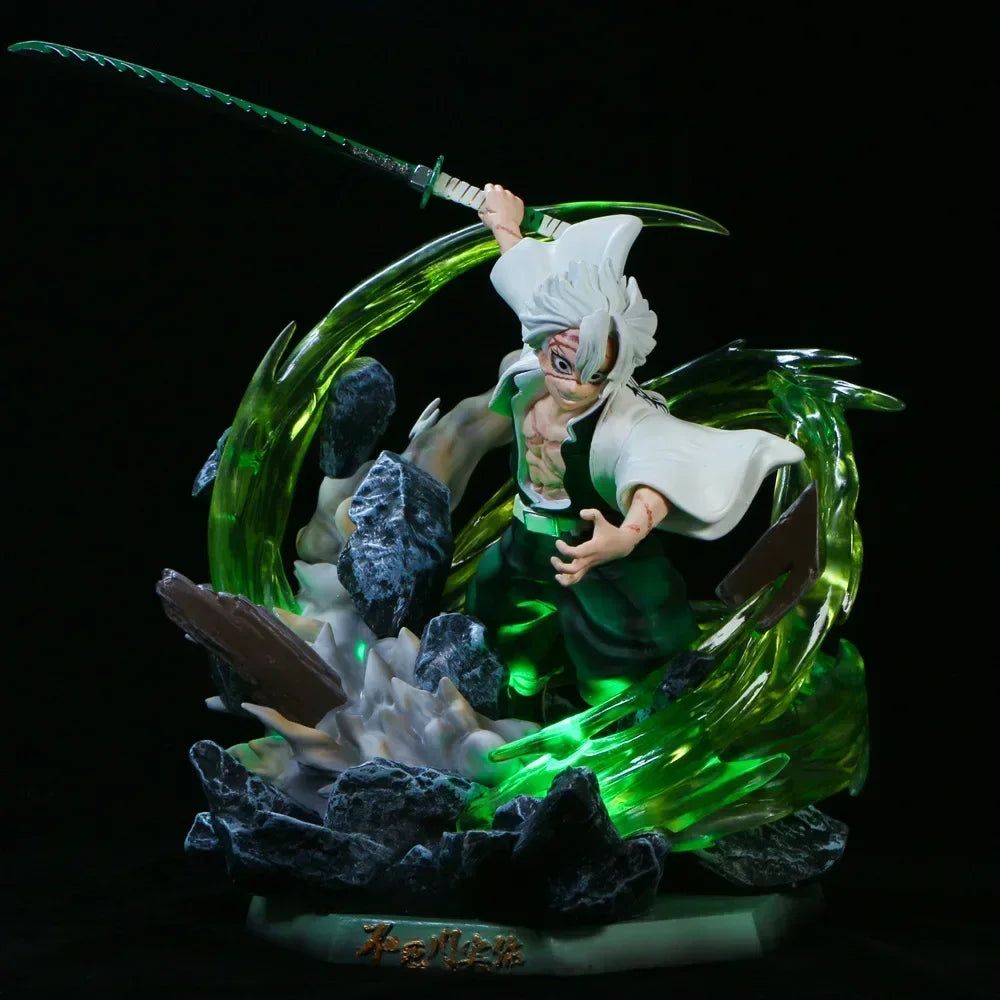 Dämonentöter-Figur Gk Shinazugawa Sanemi Windsäule Leuchtendes PVC 30 cm Actionfigurensammlung Stehendes Modell Spielzeug Puppengeschenke
