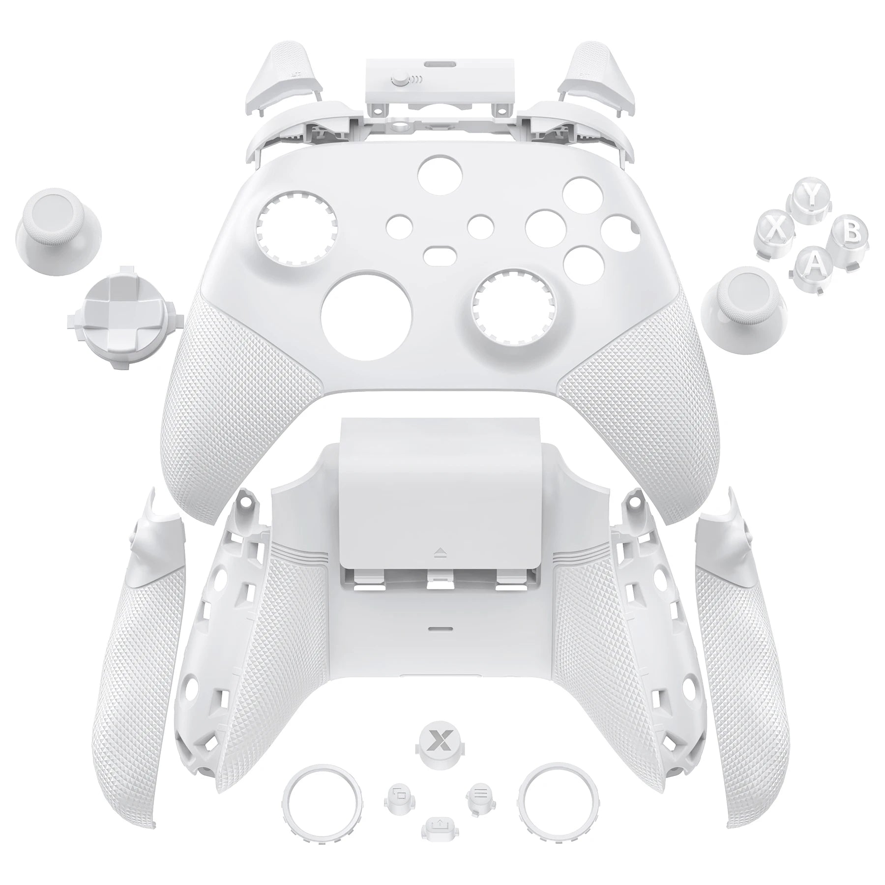 eXtremeRate ASR-Version, vollständiges Set an Shell-Tasten für Xbox Core Controller (Xbox Series X &amp; S Controller) – Diamantstrukturiertes Schwarz