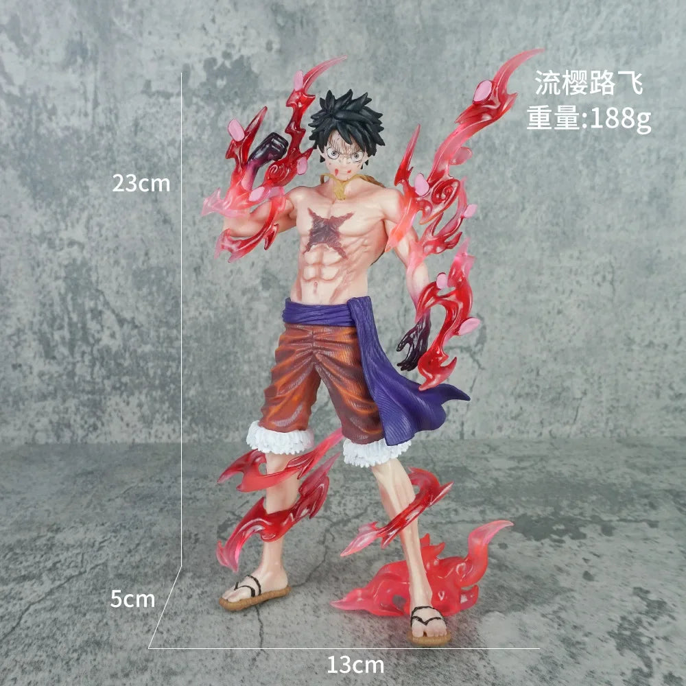 One Piece Luffy Model Anime Figures Monkey D. Luffy Flowing Cherry Action Figures PVC Anime Collection Doll Kids Toys Gift