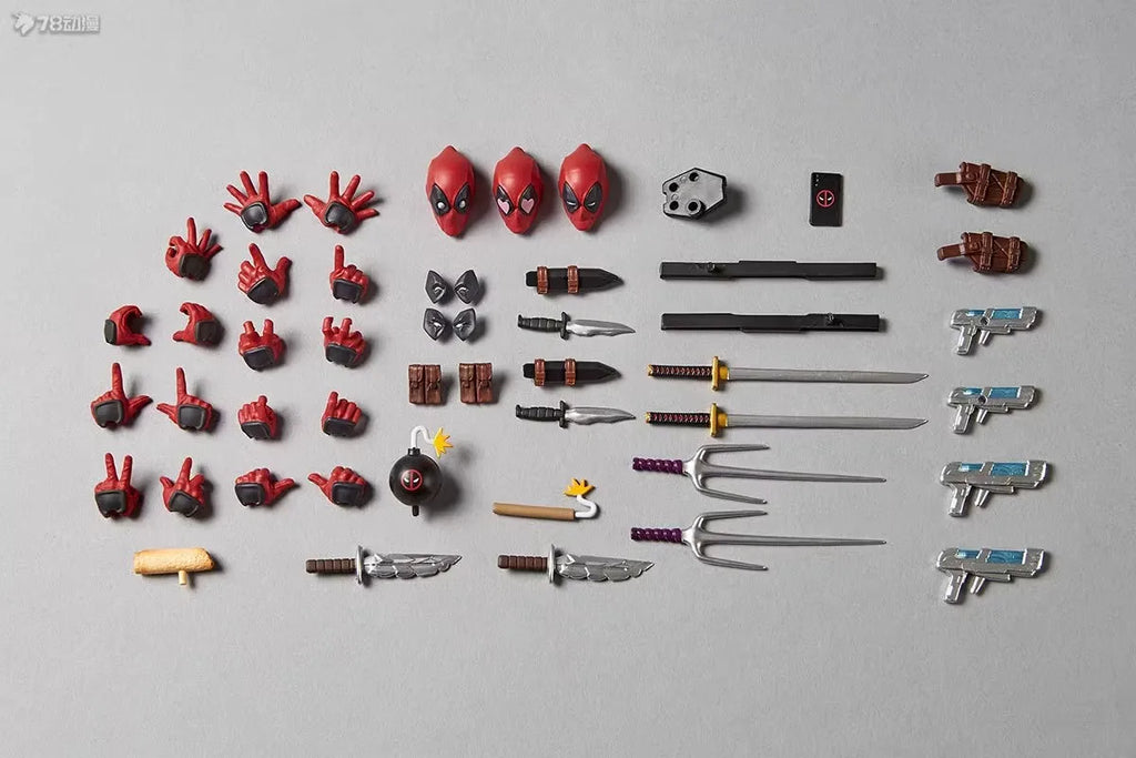 In Stock Originate KAIYODO Deadpool 2.5 Revoltech AMAZING YAMAGUCHI Wade Winston Wilson Action Figures Model Toys grey Deadpool