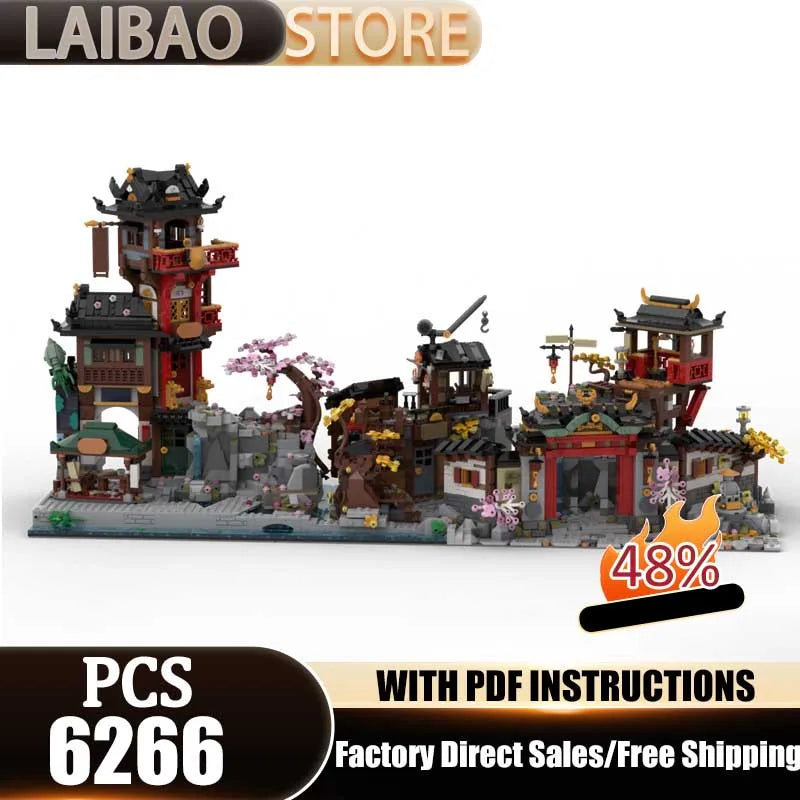 City Building Model Moc Building Blocks Old Town Model Technology Bricks DIY Christmas Assembly Street View Toys Gifts