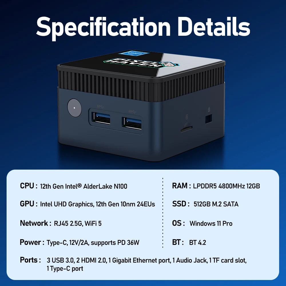 Game Console With 38000+Games Mini PC With N100/Windows 11 Emulators For PS3/PS2/Wii/WiiU/N64/NES/GBA/NDS Plug&Play Game PC