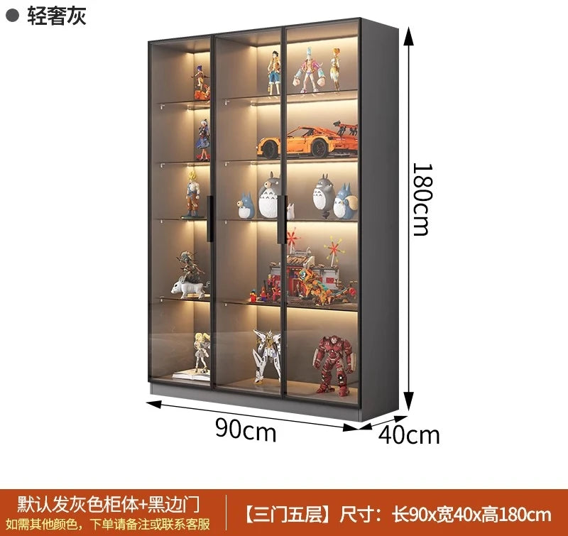 Custom Glass Door Figure Display Cabinet Display Home Living Room Blind Box Toy Lego Model Ornament