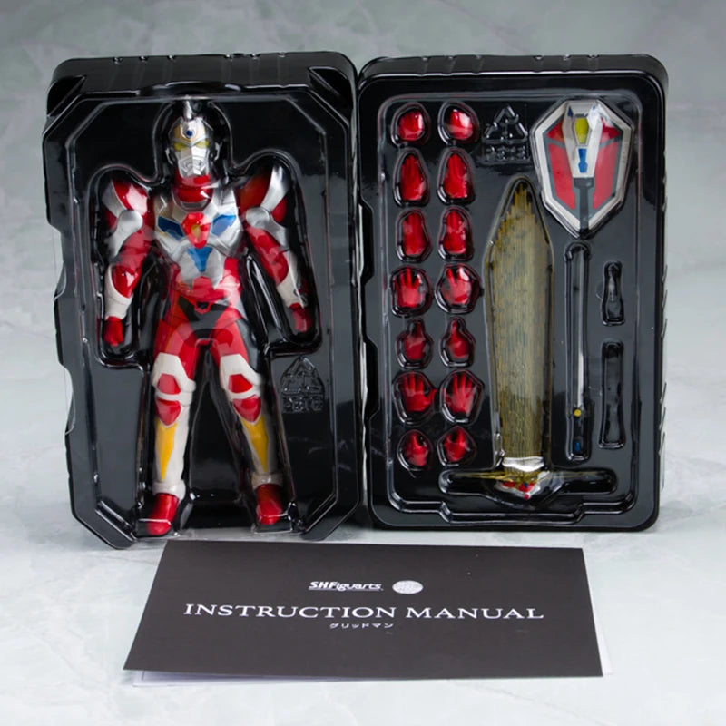 Bandai Genuine SHF Electronic Superhuman Gridman THE HYPER AGENT Anime Action Figure Collectible Model Toys Ornaments Gift Kids