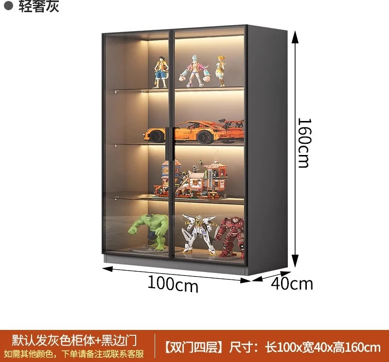 Custom Glass Door Figure Display Cabinet Display Home Living Room Blind Box Toy Lego Model Ornament