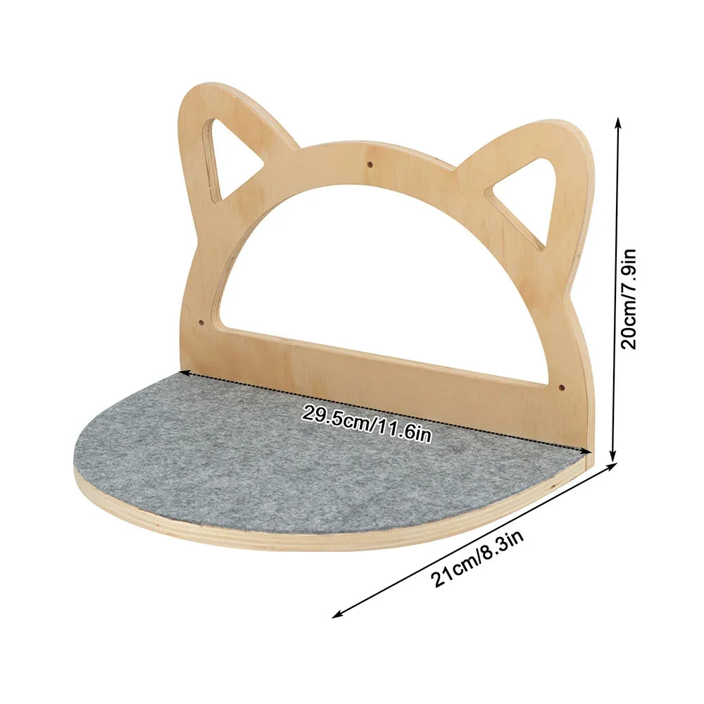 Cat Climbing Shelves Wall Mounted Cat Tree Cat Scratching Post Climbing Perches Hammock Steps for Cat Sleeping Playing and Rest