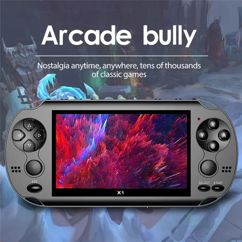 4.3 Inch Video Game Console 8G 10,000 Games 128 Bit For PSP Game Console For GBA GBC PS1 10 Simulator Game Controller-N35R