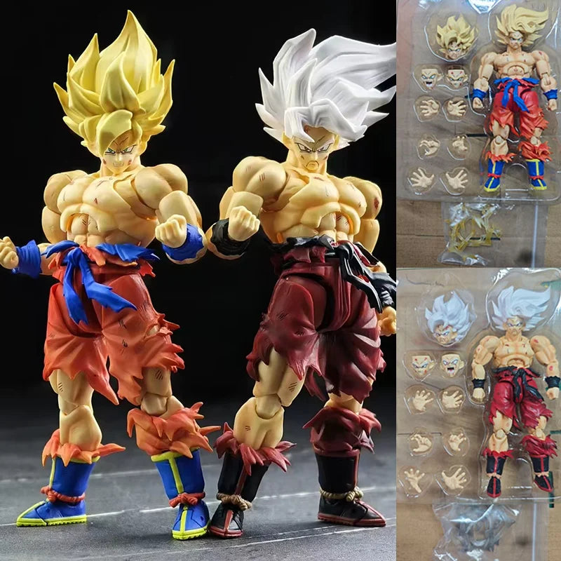 In Stock Dragon Ball N&T Shf Super Saiyan Son Goku Anime Action Figure Battle Damaged 3.0 Body Weekly Color Movable Toys Gift