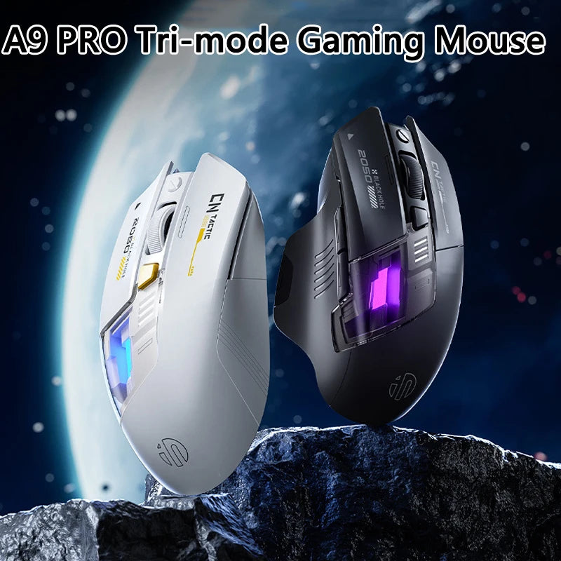 Inphic A9 PRO MAX Neue kabelgebundene/kabellose/Bluetooth-Gaming-Maus mit drei Modi, 1000 Hz Rücklaufrate, 12800 DPI kabellose Maus