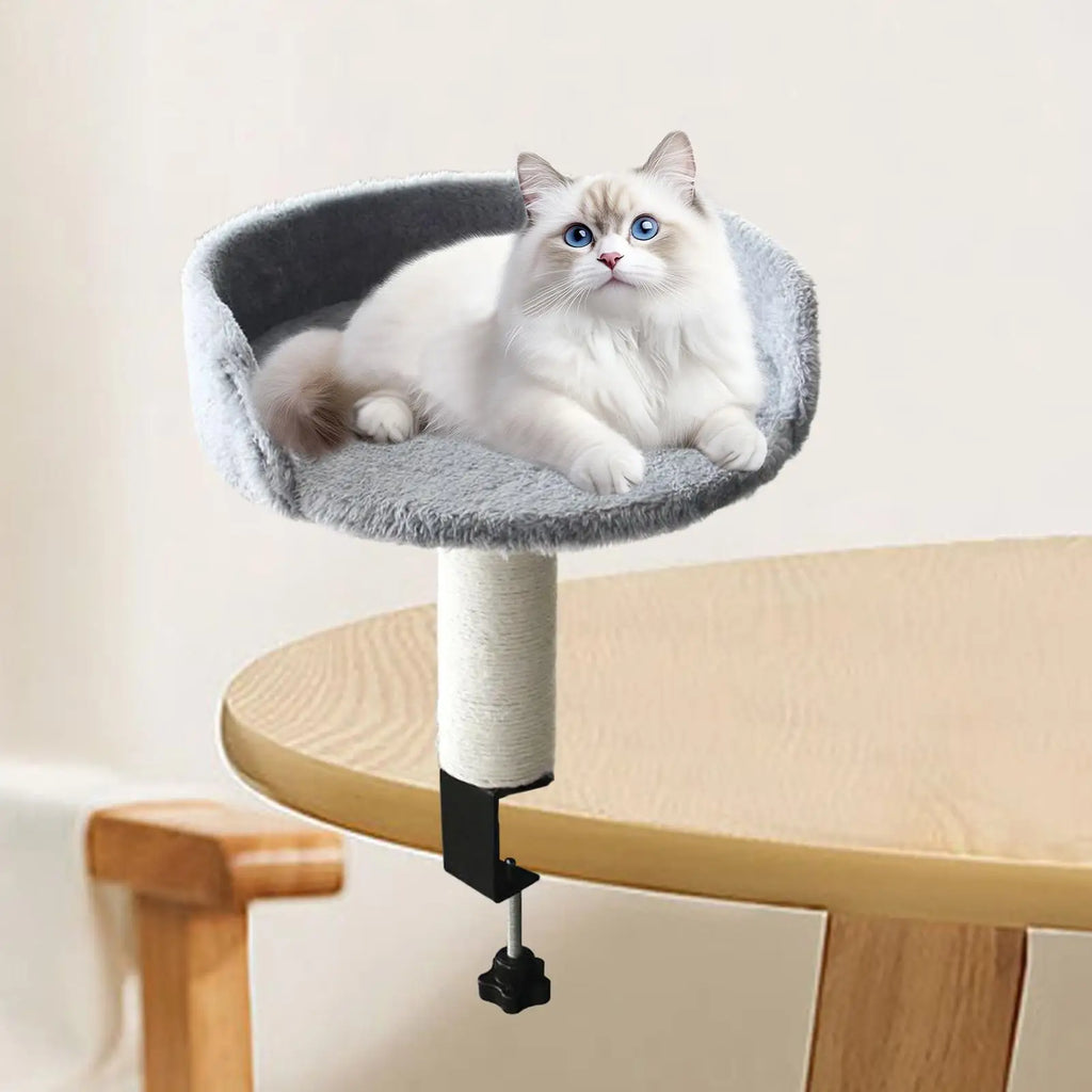 Am Schreibtisch montiertes Katzenbett Für Schreibtisch Für Möbel Wohnzimmer Indoor Schreibtischhalterung Sitzstange 360 ​​Grad drehbar Indoor Cats