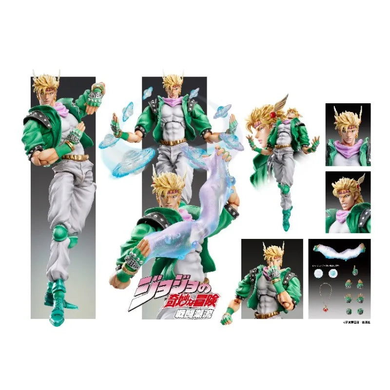 In Stock Medicos Super Action Statue JoJo's Bizarre Adventure Battle Tendency Caesar Zeppeli Green Limited Edition Action Figure