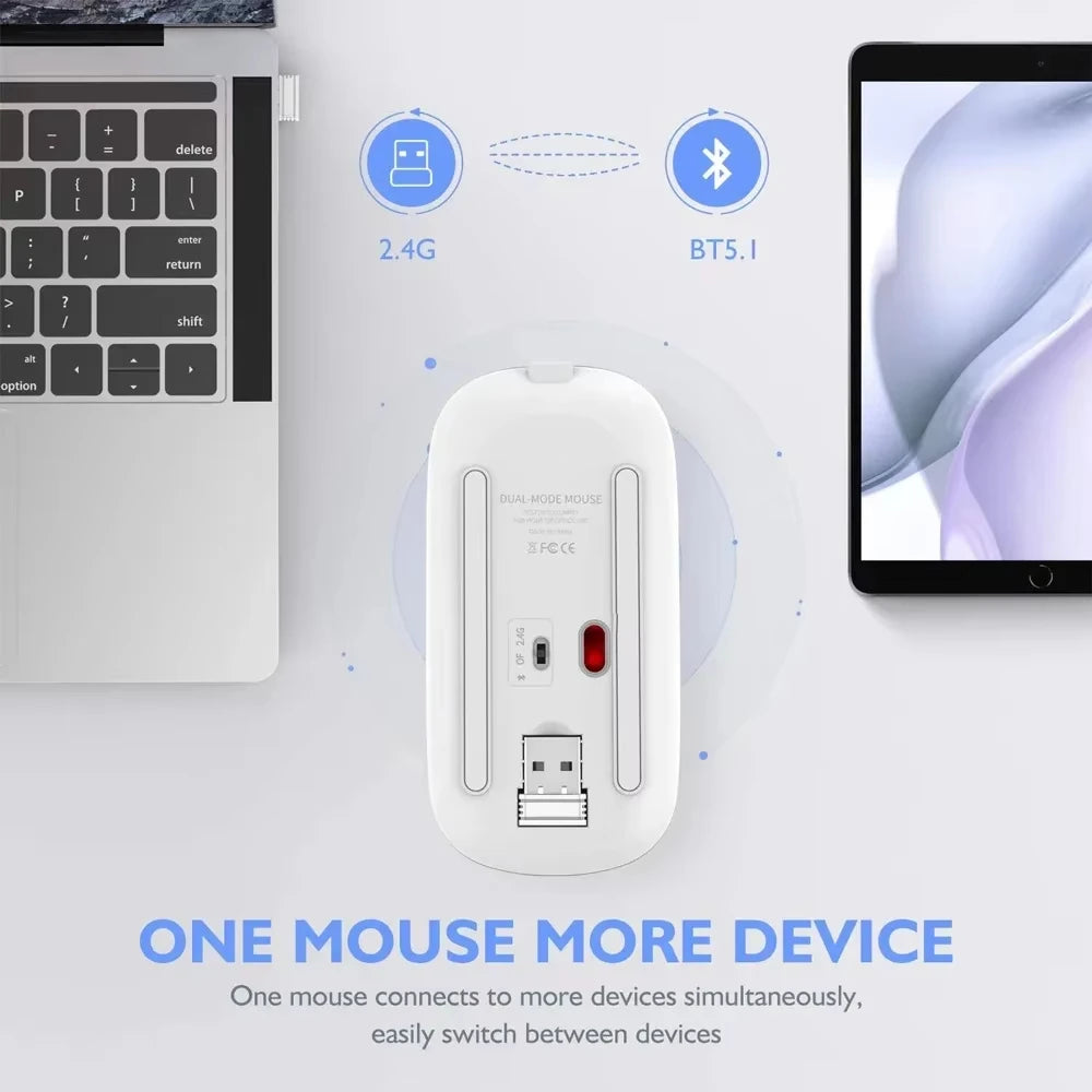 Xiaomi Wireless Mouse Rechargeable Bluetooth Dual-mode Silent LED Backlit Mice rgonomic Gaming Mouse Suitable For Notebooks PC