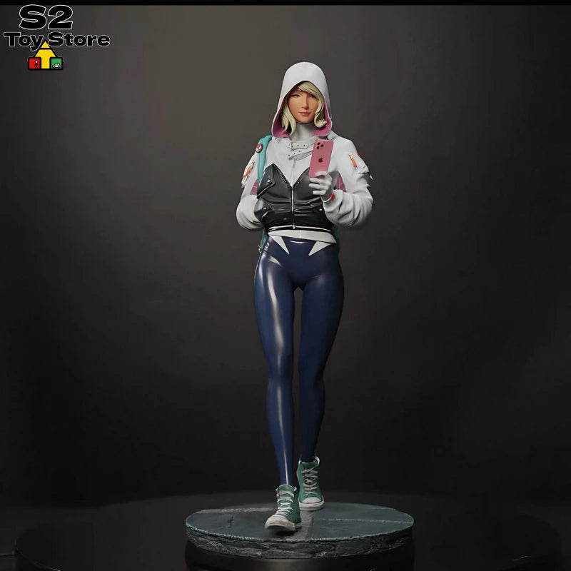 Marvel Comic Accurate Spider-Gwen Resin Statue Detailed Hand-Painted Collectible Figure Fan Art Model Kit for Display Fans Gift