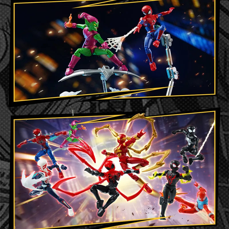 New Keeppley Spider-Man Iron Spider Scarlet Spider Miles Morales Anime Figure Building Block Blind Box Toys Kids Christmas Gifts