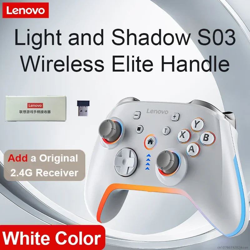 Lenovo S03 Gamepad Wireless Bluetooth Gaming Controller Hall Trigger Joystick Mecha-Tactile Buttons For Switch PC Android IOS
