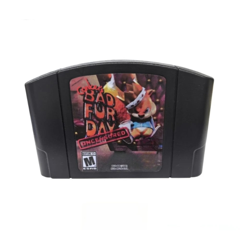 N64 Game Cassette, US Version,Conker's Bad Fur Day(Uncensored)， 64-bit English Game Cassette, Collection Hobbies, Toy Gifts