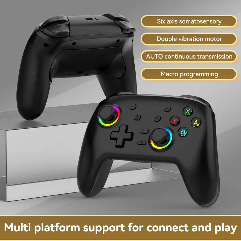 Gamepad  Controller Wireless Bluetooth Wake Function Joystick 6-Axis Gyro Handle HD Vibration