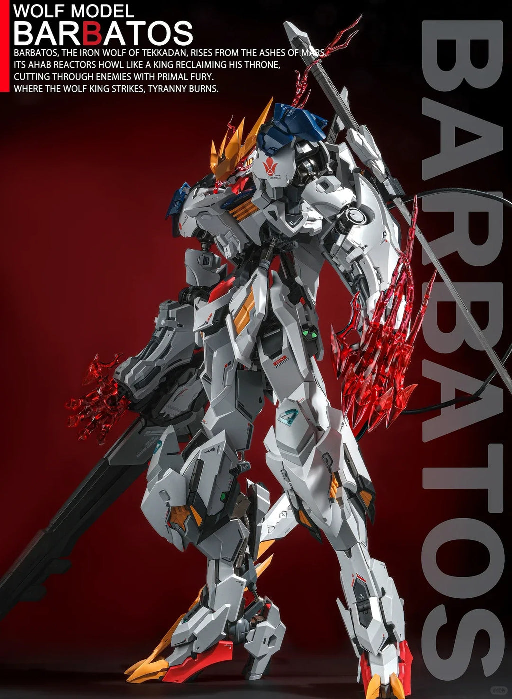 1/100 Wolf Model Barbatos Assembly Model Kit Wolf Technology Alloy Skeleton Action Figure Doll Statue Collection Model Toys Gift