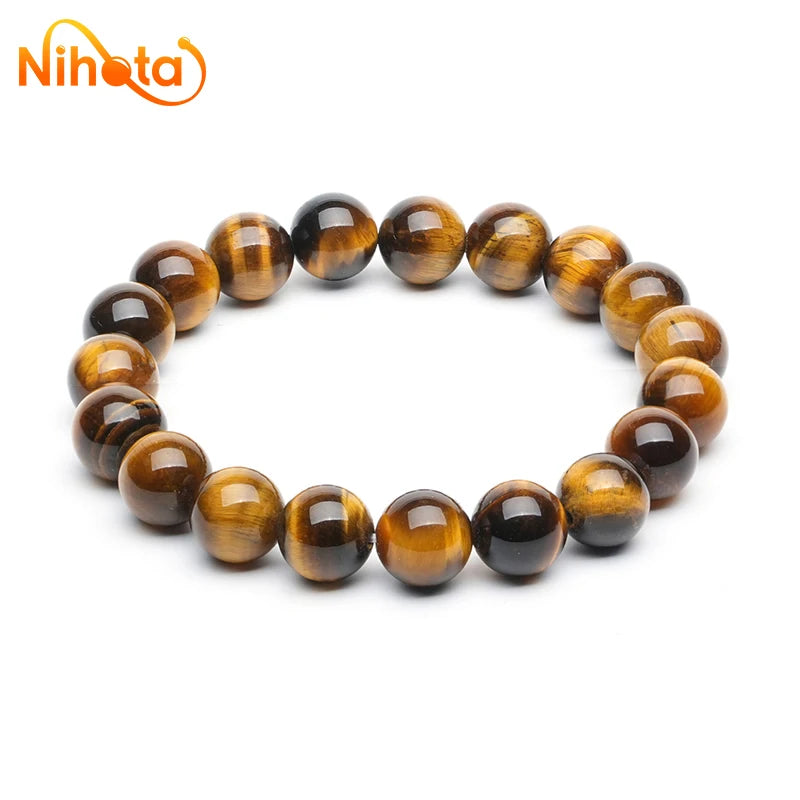 High Quality Yellow Tiger Eye Stone Handmade Round Beads Bracelets Couple Energy Yoga Bracelet Men Women Jewelry 6/8/10/12mm