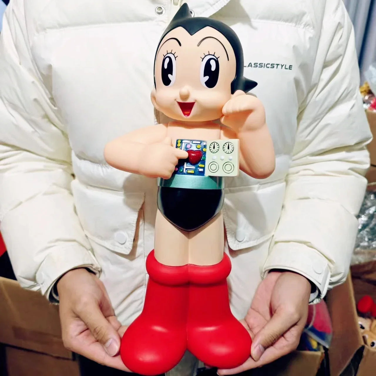 New 40CM Large Anime AstroBoy Mighty Atom Tetsuwan Atom Movable PVC Action Figures Statue Collection Model Toys Holiday Gifts