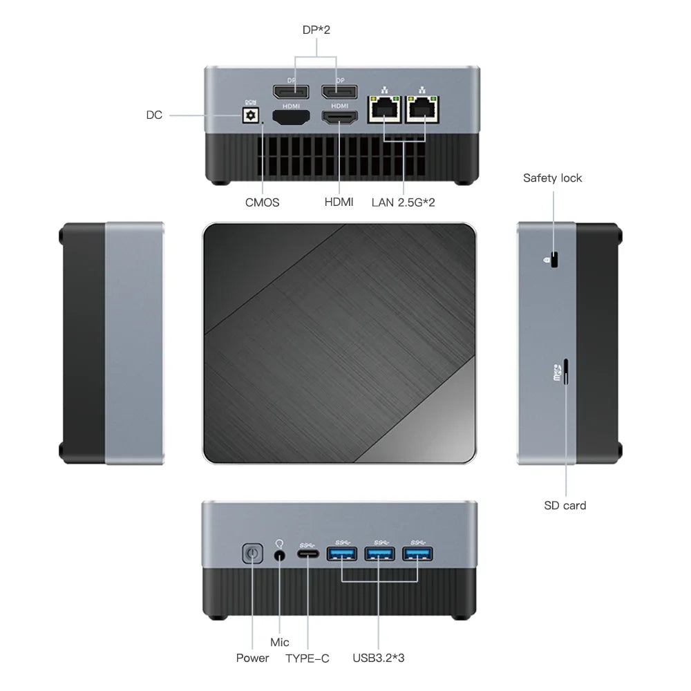 Mini-PC-Computer Gaming Intel Core i3 115G4 i5 1340P 1335U CPU NUC Büro DDR4 NVMe Gaming Mini-Computer HDMI VGA Vier Display 