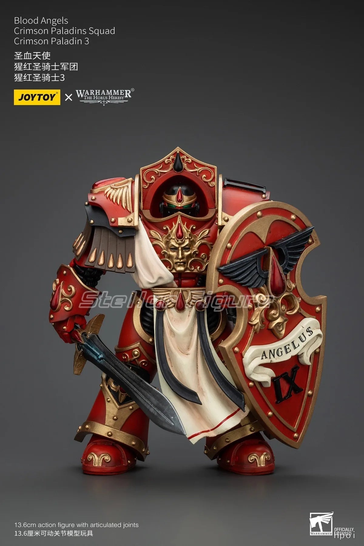 【SF】JOYTOY 1/18 Action Figure Warhammer 40K  Blood Angels Crimson Paladins Squad Crimson Paladin 3  Prime Model Toy Gift